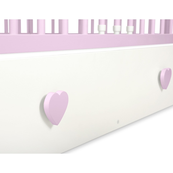 Kinderbed met Lade 120x60 cm - Harten MAXI
