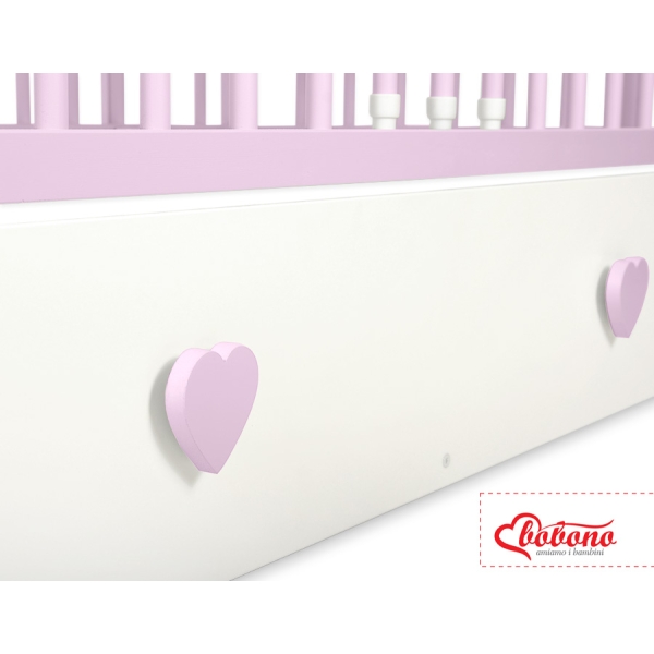 Kinderbed met Lade 120x60 cm - Harten MAXI