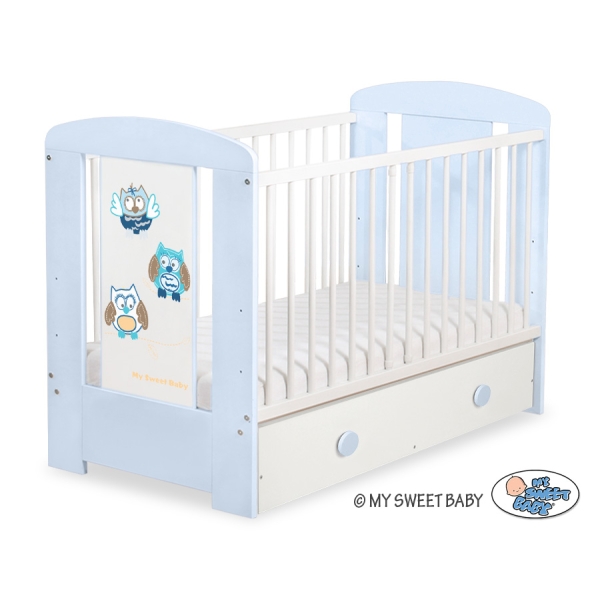 Kinderbed met Lade 120x60 cm - Owls Bigi Zibi & Adele MAXI Gelukkige Uilen