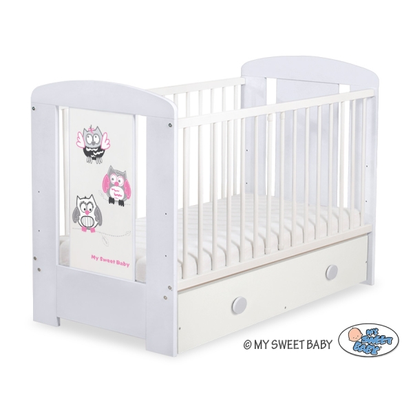 Kinderbed met Lade 120x60 cm - Owls Bigi Zibi & Adele MAXI Gelukkige Uilen
