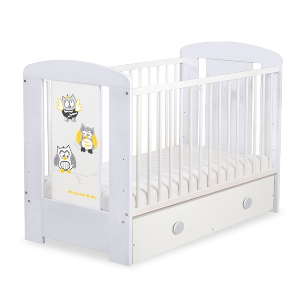 Kinderbed met Lade 120x60 cm - Owls Bigi Zibi & Adele MAXI Gelukkige Uilen