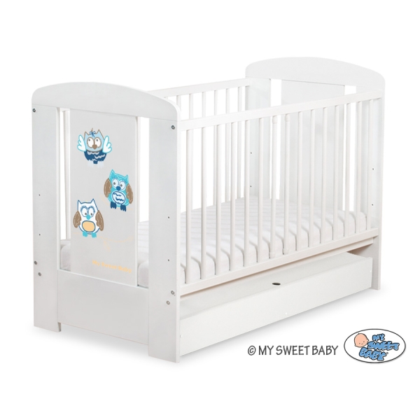 Kinderbed met Lade 120x60 cm - Owls Bigi Zibi & Adele STANDARD Gelukkige Uilen