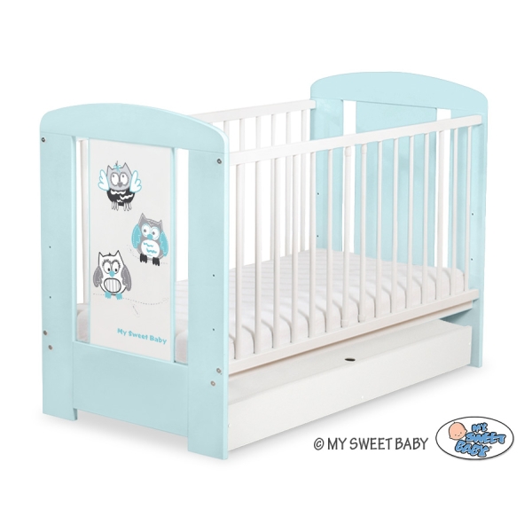 Kinderbed met Lade 120x60 cm - Owls Bigi Zibi & Adele STANDARD Gelukkige Uilen
