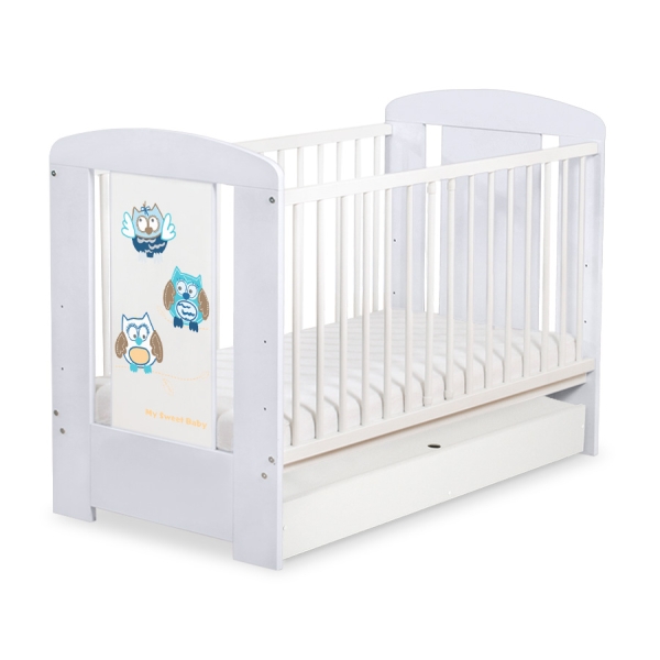 Kinderbed met Lade 120x60 cm - Owls Bigi Zibi & Adele STANDARD Gelukkige Uilen
