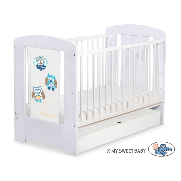 Kinderbed met Lade 120x60 cm - Owls Bigi Zibi & Adele STANDARD Gelukkige Uilen