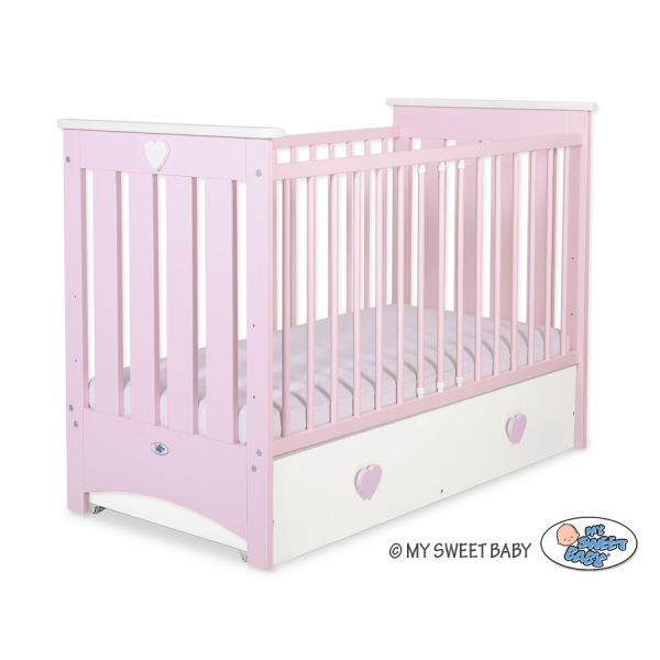 Kinderbed met Lade Roze 120x60 cm  - Lorenzo III MAXI