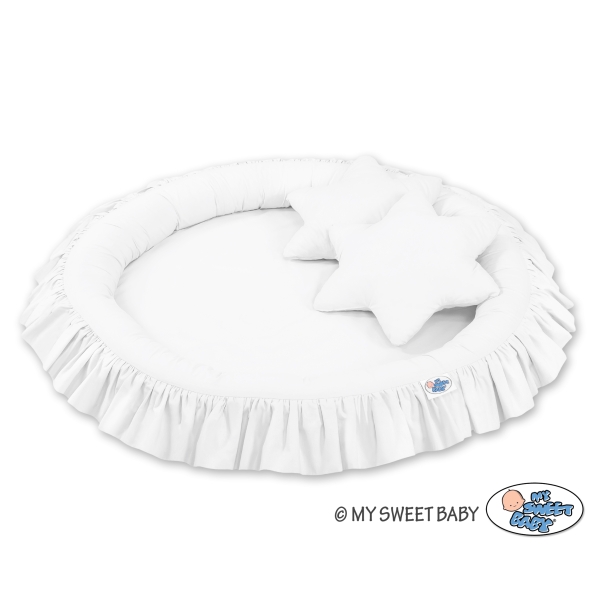 Klamboe met Nest met Ruche + Kussens Wit