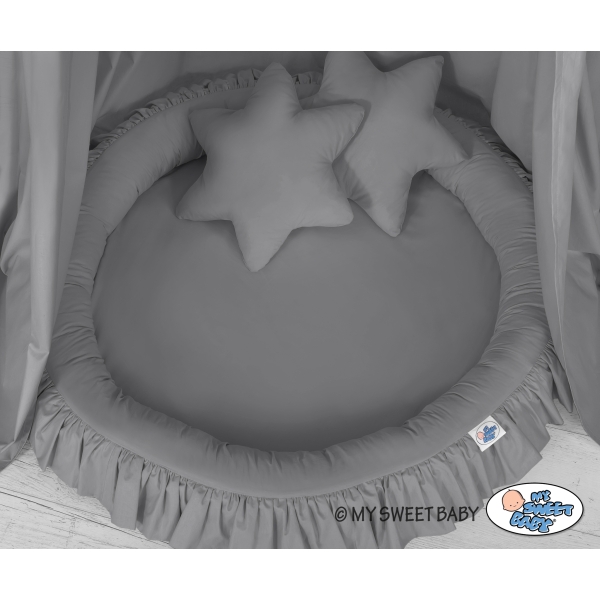 Klamboe met Nest met Volant + Kussens Antraciet voor Babykamer
