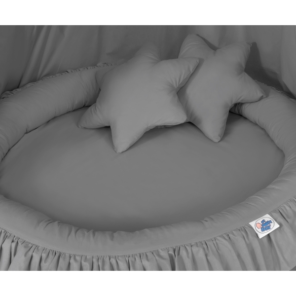 Klamboe met Nest met Volant + Kussens Antraciet voor Babykamer