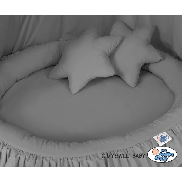 Klamboe met Nest met Volant + Kussens Antraciet voor Babykamer