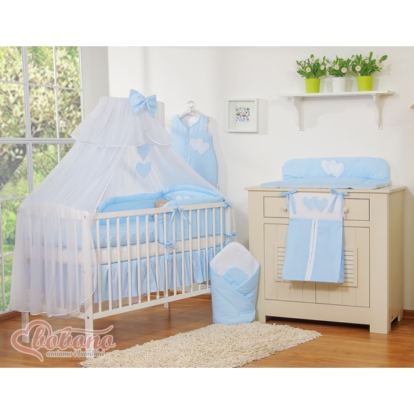 Klamboe van Tule voor Kinderbed - Harten Blauw Snijder Sifonki