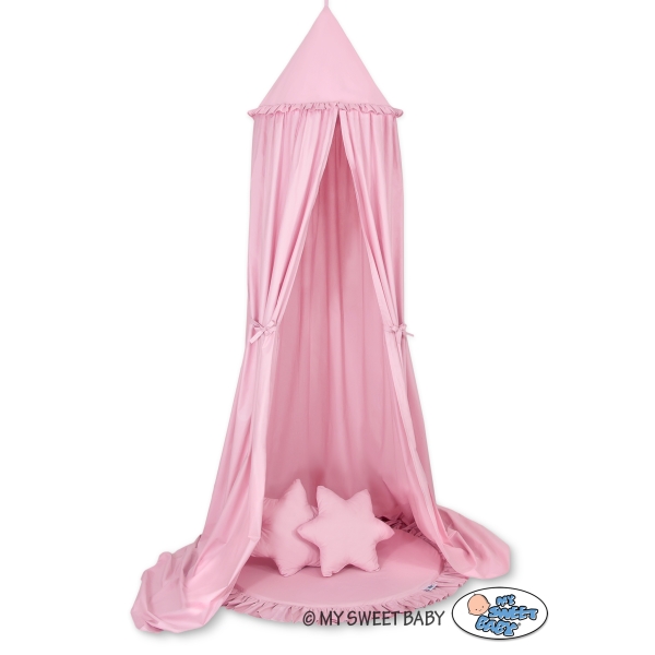 Klamboesluier voor Kinderkamer + Speelmat Kussenset  Roze