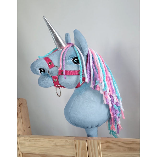 Kleine eenhoorn  stok Blauw met gekleurde Manen