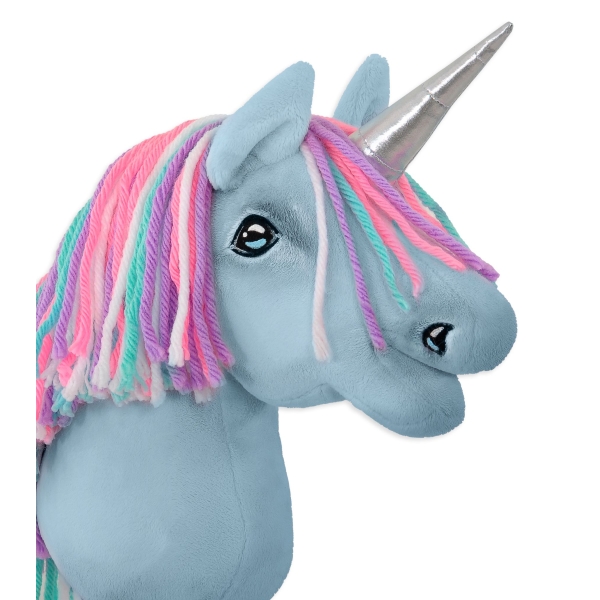 Kleine eenhoorn  stok Blauw met gekleurde Manen