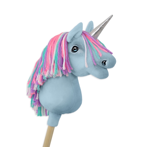 Kleine eenhoorn  stok Blauw met gekleurde Manen