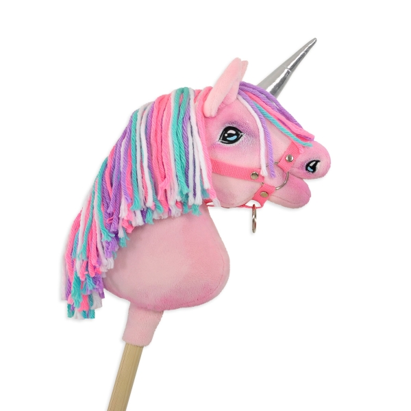 Kleine eenhoorn  stok Roze met gekleurde Manen