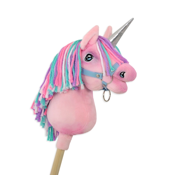 Kleine eenhoorn  stok Roze met gekleurde Manen