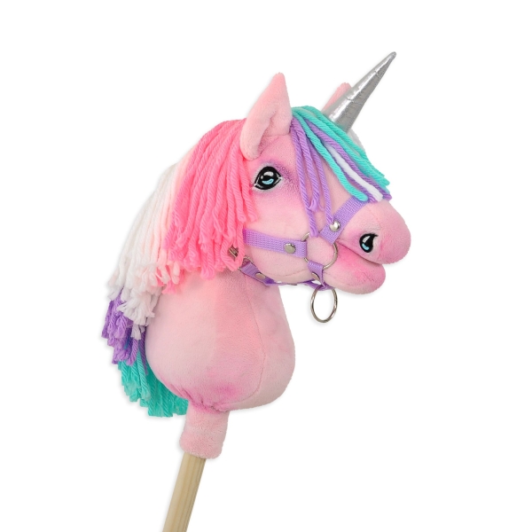 Kleine eenhoorn  stok Roze met Roze manen