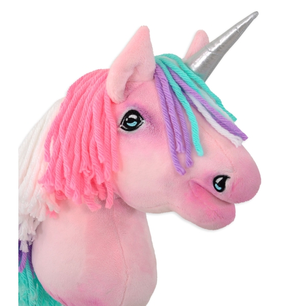 Kleine eenhoorn  stok Roze met Roze manen