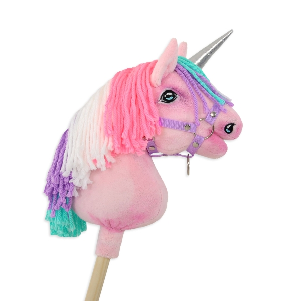 Kleine eenhoorn  stok Roze met Roze manen