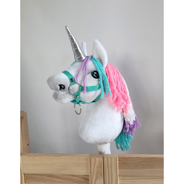 Kleine eenhoorn  stok Wit met Roze manen