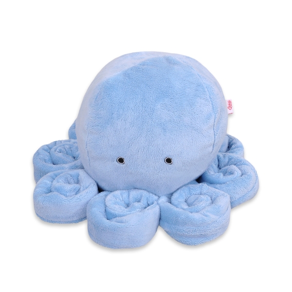 Knuffelige Octopus met Rammelaar Blauw