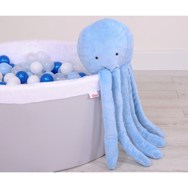 Knuffelige Octopus met Rammelaar Blauw