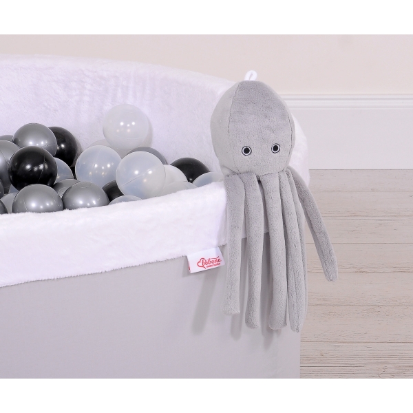 Knuffelige Octopus met Rammelaar Grijs