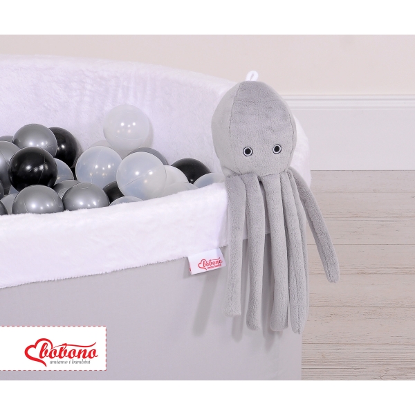 Knuffelige Octopus met Rammelaar Grijs