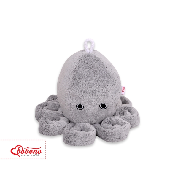 Knuffelige Octopus met Rammelaar Grijs