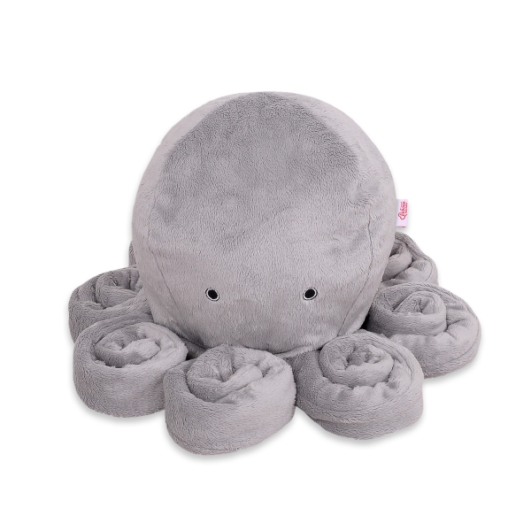 Knuffelige Octopus met Rammelaar Grijs