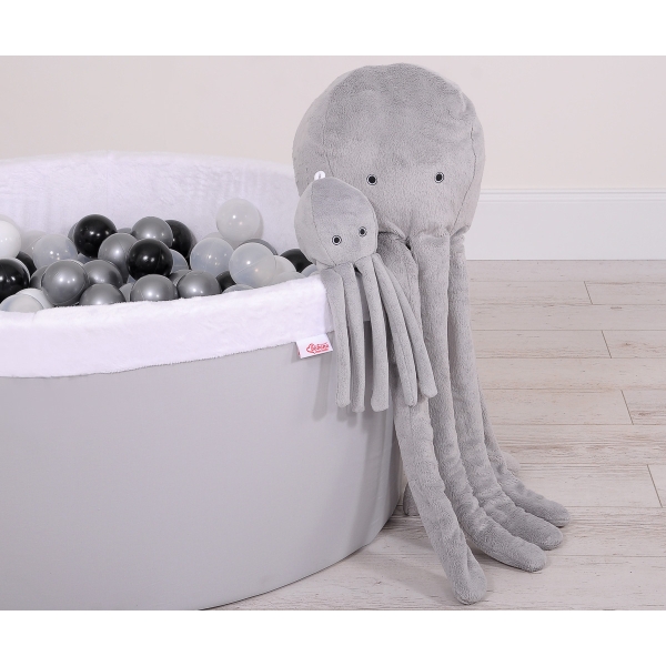 Knuffelige Octopus met Rammelaar Grijs