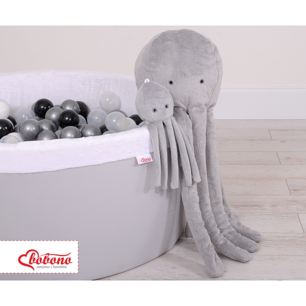 Knuffelige Octopus met Rammelaar Grijs