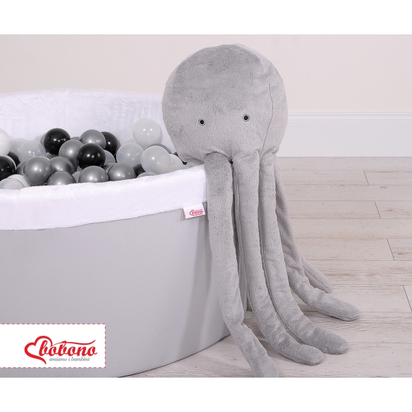 Knuffelige Octopus met Rammelaar Grijs
