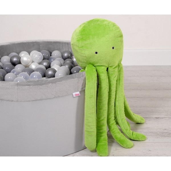 Knuffelige Octopus met Rammelaar Groen