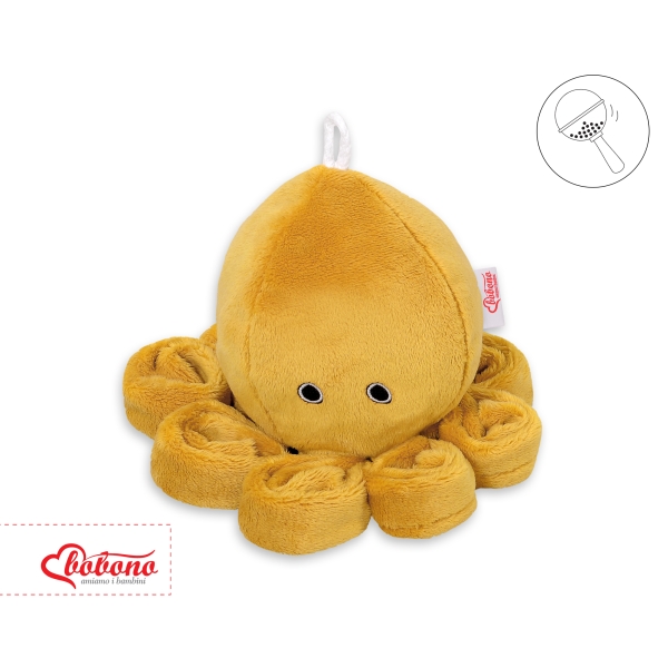 Knuffelige Octopus met Rammelaar Honing Mosterd