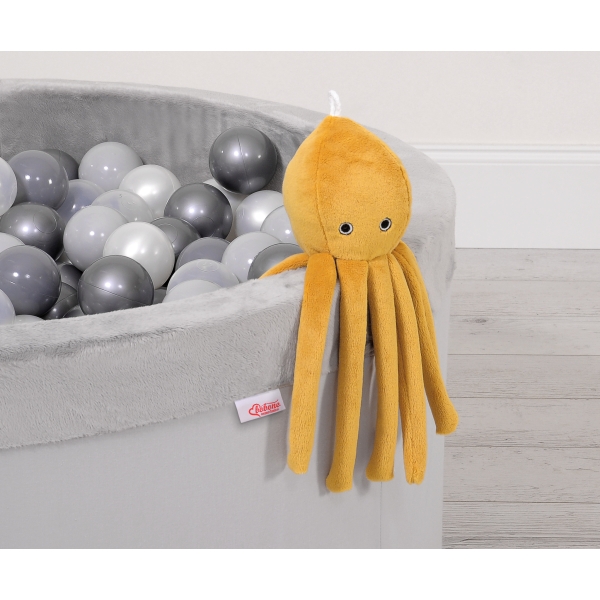Knuffelige Octopus met Rammelaar Honing Mosterd