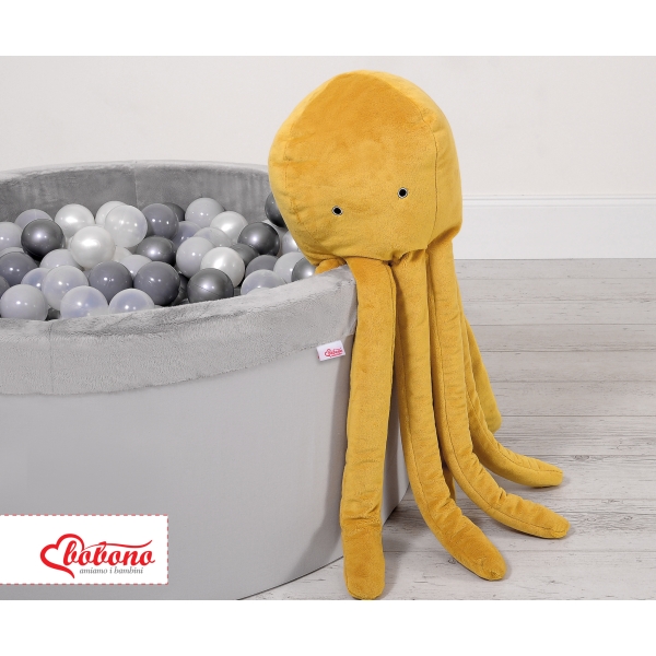 Knuffelige Octopus met Rammelaar Honing Mosterd