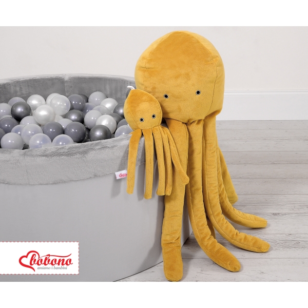 Knuffelige Octopus met Rammelaar Honing Mosterd