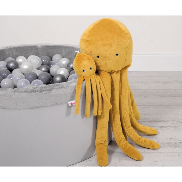 Knuffelige Octopus met Rammelaar Honing Mosterd