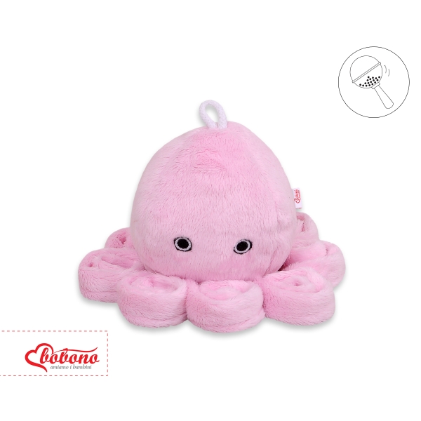 Knuffelige Octopus met Rammelaar Roze