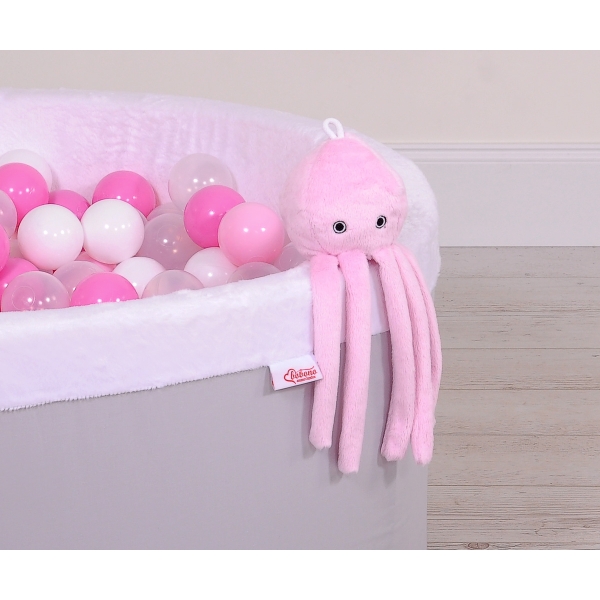 Knuffelige Octopus met Rammelaar Roze