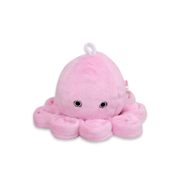 Knuffelige Octopus met Rammelaar Roze