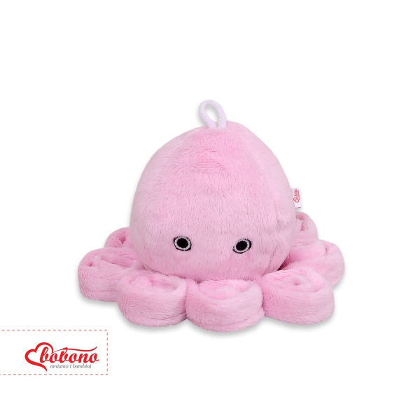 Knuffelige Octopus met Rammelaar Roze