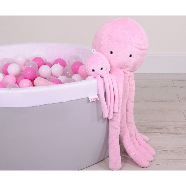 Knuffelige Octopus met Rammelaar Roze