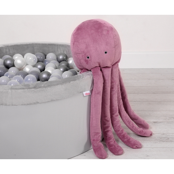 Knuffelige Octopus met Rammelaar Stofroze