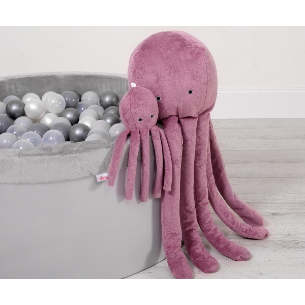 Knuffelige Octopus met Rammelaar Stofroze