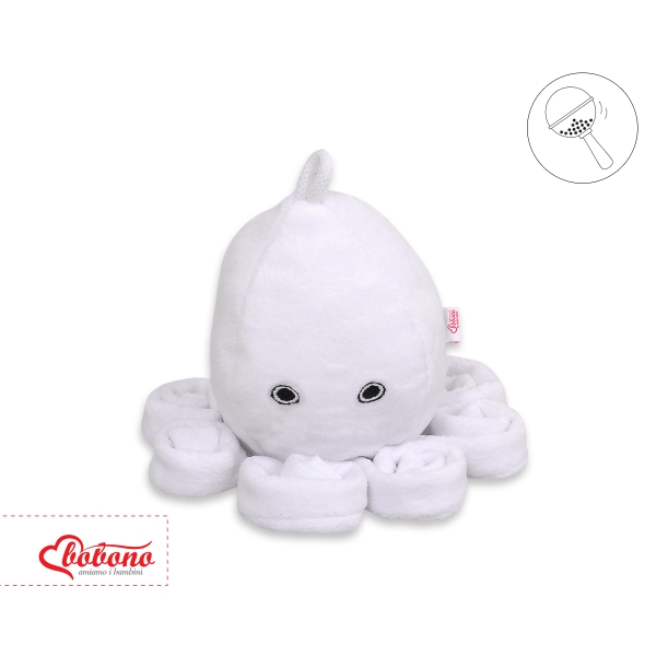 Knuffelige Octopus met Rammelaar Wit