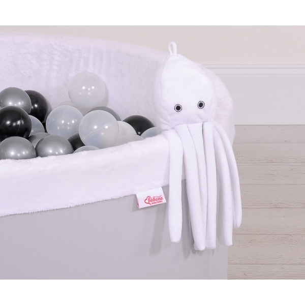 Knuffelige Octopus met Rammelaar Wit