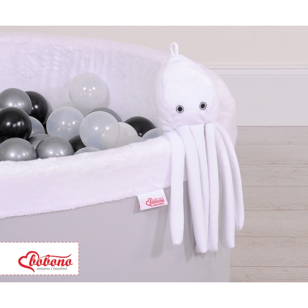 Knuffelige Octopus met Rammelaar Wit